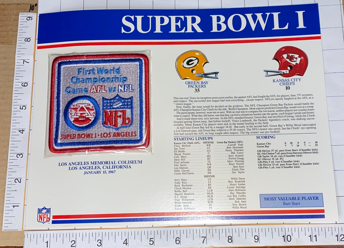 Willabee & Ward Super Bowl XXVIII Super Bowl Patch/Stats Card Cowboys vs  Bills