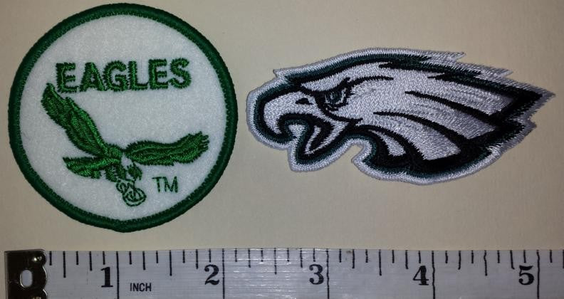 (2) Philadelphia Eagles Embroidered Iron On Patches Lot Patches Patch Lot