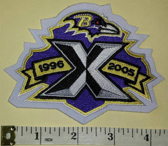 BALTIMORE RAVENS 10th ANNIVERSARY NFL FOOTBALL JERSEY PATCH