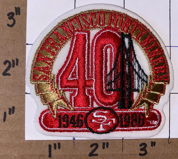 SAN FRANCISCO 49ERS 40TH ANNIVERSARY 3 INCH NFL FOOTBALL PATCH