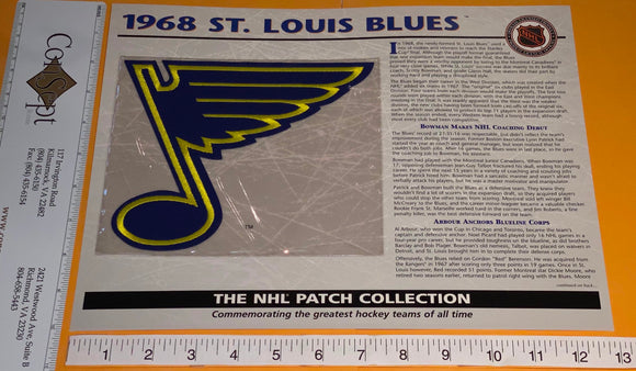 1 OFFICIAL 1968 ST. LOUIS BLUES NHL HOCKEY WILLABEE & WARD PATCH MIP