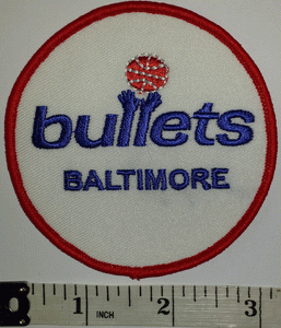 1 VINTAGE BALTIMORE BULLETS NBA ABA BASKETBALL  3" CREST EMBROIDERED PATCH