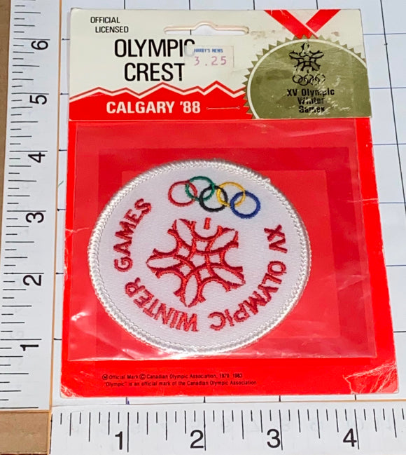 VINTAGE OFFICIAL 1988 CALGARY WINTER OLYMPICS CANADA EMBLEM CREST PATCH MIP