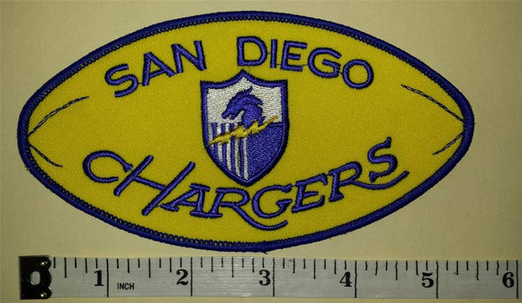 1 VINTAGE SAN DIEGO CHARGERS FOOTBALL SHAPED NFL FOOTBALL PATCH