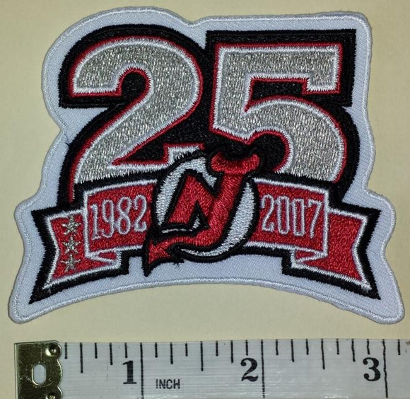 2007 NEW JERSEY DEVILS 25TH ANNIVERSARY NHL HOCKEY BADGE CREST PATCH