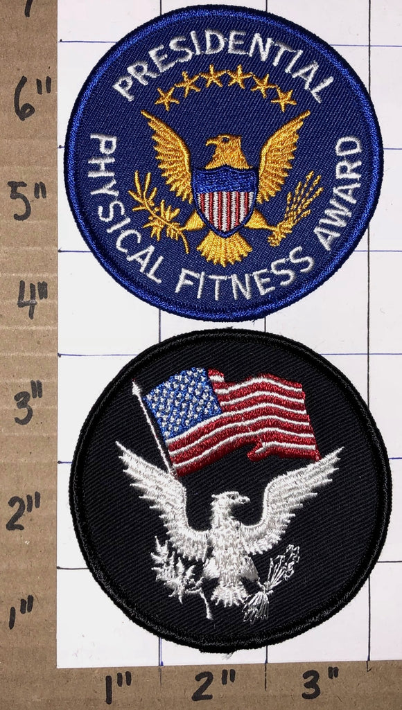 2 PRESIDENTIAL PHYSICAL NATIONAL FITNESS AWARD EAGLE USA BLUE PATCH LOT