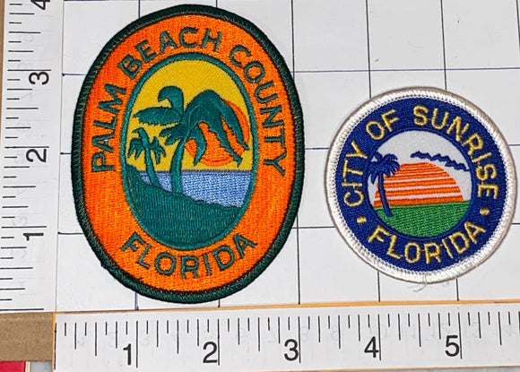2 FLORIDA SUNRISE PALM BEACH COUNTY USA UNITED STATES PATRIOTIC TOURIST PATCH