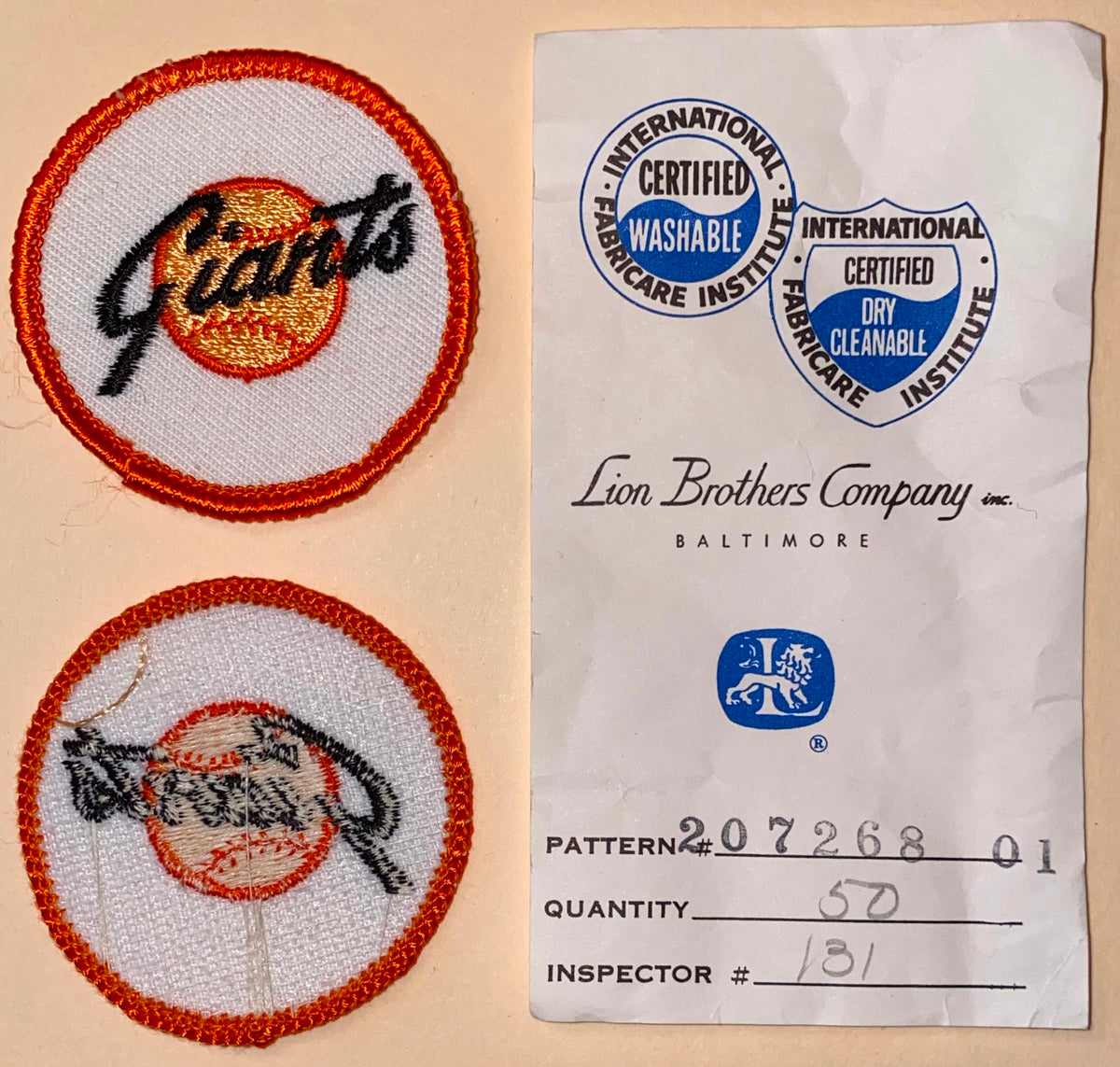 San Francisco Giants - Patch - Back Patches