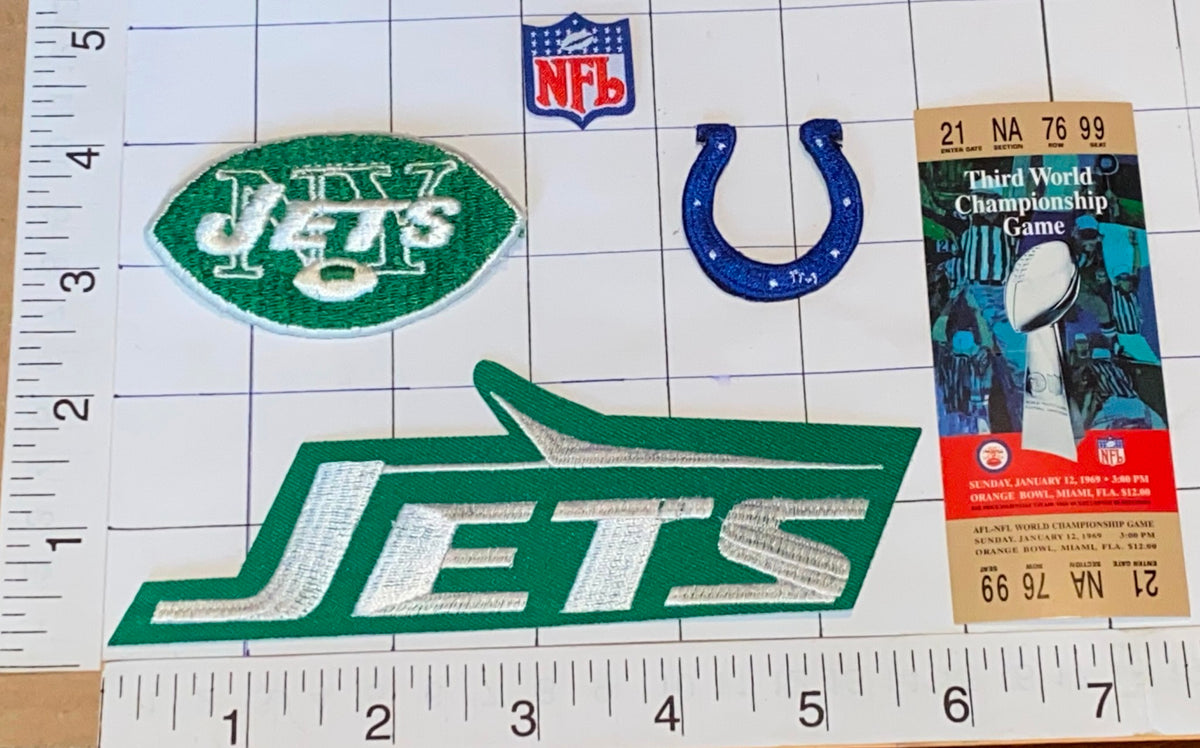 NEW YORK JETS vs COLTS SUPER BOWL 3 TICKET NFL FOOTBALL PATCH LOT