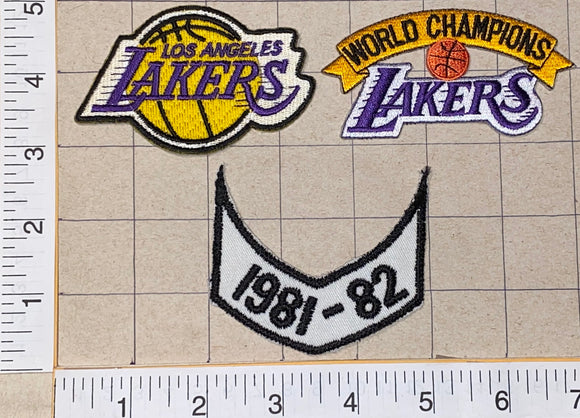 3 LOS ANGELES LAKERS 1981-82 NBA BASKETBALL CHAMPIONS CREST PATCH LOT