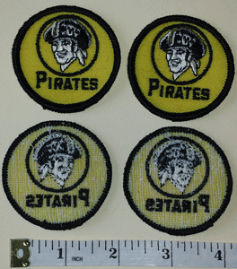 2 VINTAGE PITTSBURGH PIRATES MLB BASEBALL 2" EMBROIDERED CREST PATCH LOT