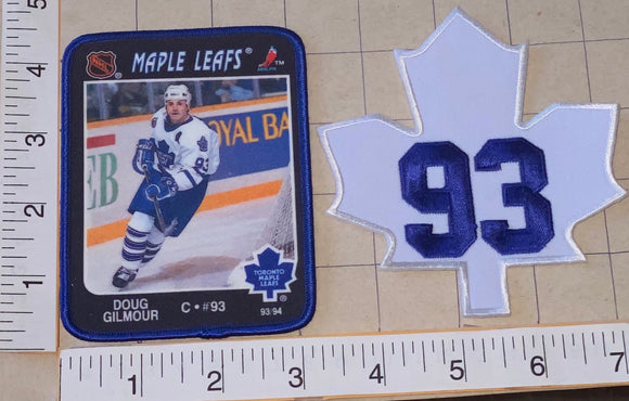 2 RARE TORONTO MAPLE LEAFS DAVID GILMOUR #93 NHL HOCKEY ACTION PLAYER PATCH LOT