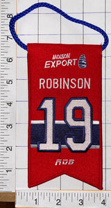 LARRY ROBINSON MONTREAL CANADIENS #19 RETIREMENT BANNER NHL HOCKEY RDS MOLSON