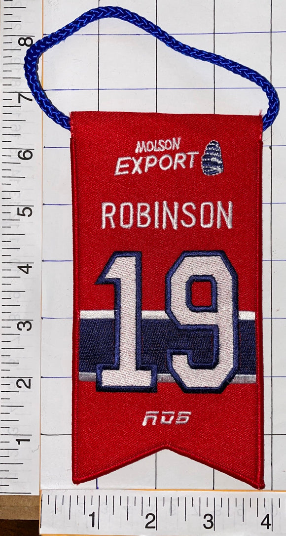 LARRY ROBINSON MONTREAL CANADIENS #19 RETIREMENT BANNER NHL HOCKEY RDS MOLSON