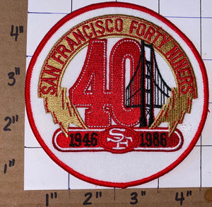 SAN FRANCISCO 49ERS 40TH ANNIVERSARY NFL FOOTBALL 4" PATCH