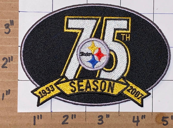 PITTSBURGH STEELERS 75TH ANNIVERSARY NFL FOOTBALL EMBLEM CREST PATCH