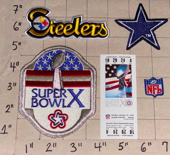 PITTSBURGH STEELERS vs COWBOYS SUPER BOWL 10 TICKET NFL FOOTBALL PATCH LOT