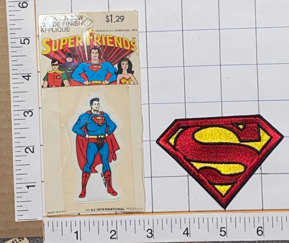 1973 DC COMICS USA AMERICAN SUPERMAN SUPER MAN SUPER HERO PATCH LOT MIP