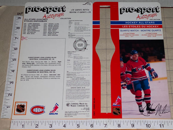 1986 CHRIS NILAN MONTREAL CANADIENS OFFICIAL PRO-SPORT AUTOGRAPH NHL HOCKEY