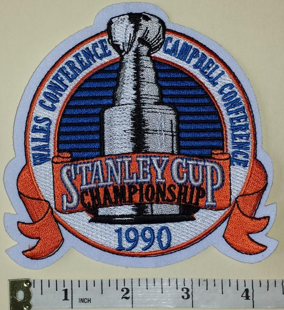 1990 STANLEY CUP FINALS EDMONTON OILERS vs BOSTON BRUINS NHL HOCKEY EMBLEM PATCH