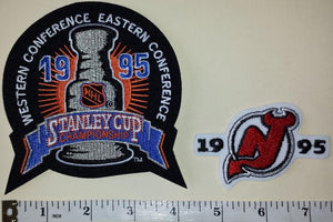 2 NEW JERSEY DEVILS 1995 STANLEY CUP CHAMPIONS NHL HOCKEY EMBLEM CREST PATCH LOT