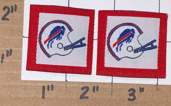 (2) Buffalo Bills vintage embroidered iron on patches Patch Lot 3” X 2.5 ,  3”