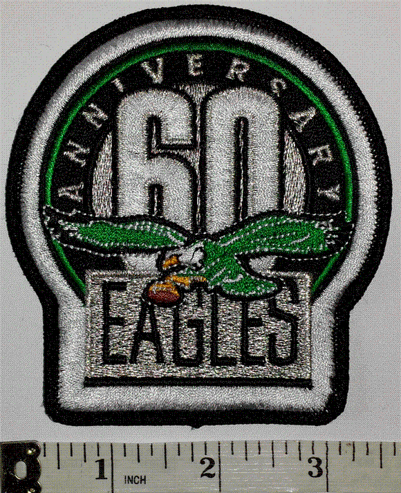 1 PHILADELPHIA EAGLES 60TH ANNIVERSARY NFL FOOTBALL JERSEY PATCH