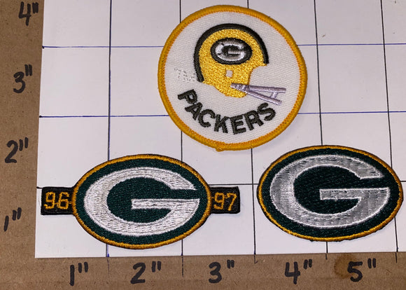 3 GREEN BAY PACKERS 96-97 BACK TO BACK SUPER BOWL CHAMPIONS NFL FOOTBALL PATCH LOT
