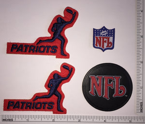 4 NEW ENGLAND PATRIOTS NFL FOOTBALL RED RECEIVER PLAYER PATCH LOT