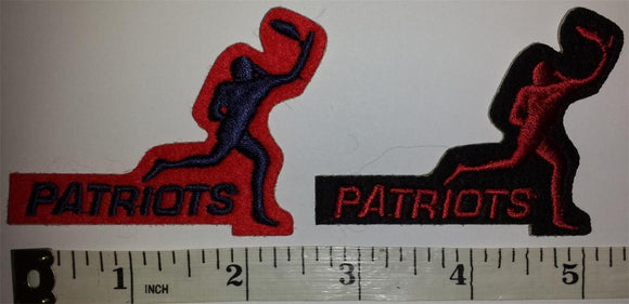 2 NEW ENGLAND PATRIOTS NFL FOOTBALL NAVY BLUE & RED RECEIVER PLAYER PATCH LOT