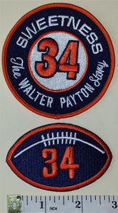 2 CHICAGO BEARS SWEETNESS THE WALTER PAYTON STORY NFL FOOTBALL MEMORIAL PATCH LOT