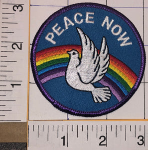 PEACE NOW WHITE DOVE LOVE FREEDOM HAPPINESS NOT WAR MAKE LOVE CREST EMBLEM PATCH