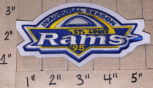 ST.LOUIS RAMS NFL FOOTBALL 1995 INAUGURAL SEASON COMMEMORATE PATCH