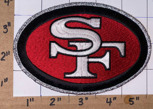 SAN FRANCISCO 49ERS 5 INCH SILVER NFL FOOTBALL PATCH