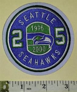 1 SEATTLE SEAHAWKS 25TH ANNIVERSARY 3" NFL FOOTBALL JERSEY PATCH