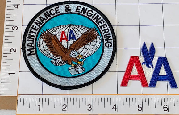 2 AMERICAN AIRLINES AVIATION AIRLINE AA MAINTENANCE & ENGINEERING PATCH LOT