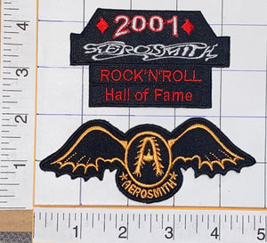 2001 AEROSMITH ROCK 'N' ROLL HALL OF FAME GET YOUR WINGS CREST PATCH LOT