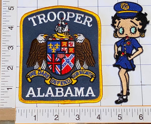 2 ALABAMA TROOPER POLICE DEPARTMENT BETTY BOOP CONSTABLE PATCH LOT