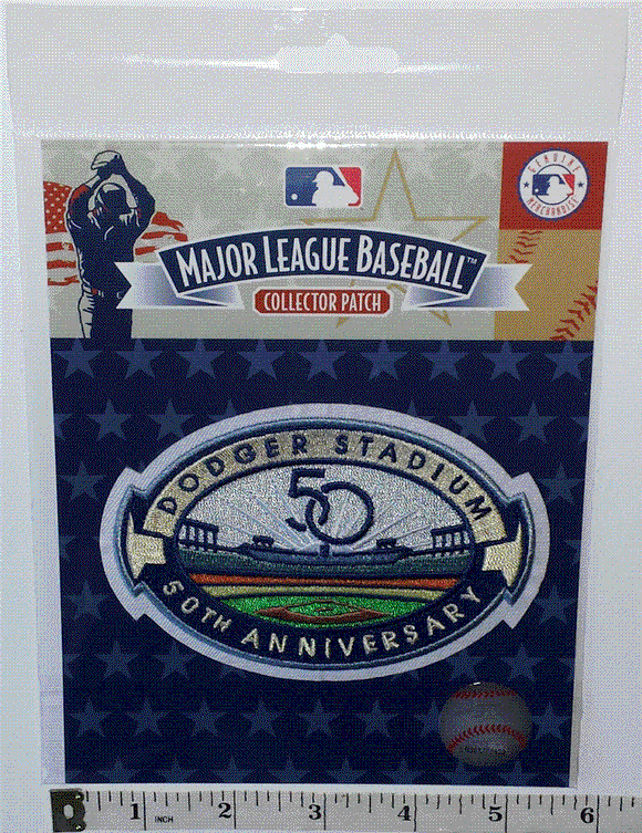 OFFICIAL LA DODGERS STADIUM 50TH ANNIVERSARY MLB BASEBALL AUTHENTIC PATCH MIP