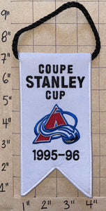 COLORADO AVALANCHE 1995 - 1996 STANLEY CUP CHAMPIONS BANNER NHL HOCKEY