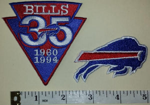 2 BUFFALO BILLS 35TH ANNIVERSARY 1960-1994 NFL FOOTBALL EMBLEM CREST PATCH