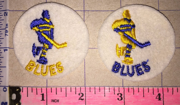 2 VINTAGE ST. LOUIS BLUES 2 inch NHL HOCKEY CREST PATCH LOT