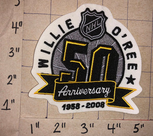 BOSTON BRUINS WILLIE O'REE COMMEMORATE 50 YEARS NHL HOCKEY EMBLEM PATCH