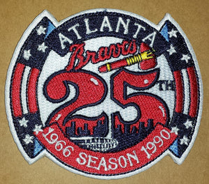 ATLANTA BRAVES 25TH ANNIVERSARY 1996 - 2000 MLB BASEBALL CREST EMBLEM PATCH