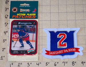 2 RARE BRIAN LEETCH RETIREMENT NEW YORK RANGERS NHL ACTION PLAYER PATCH LOT
