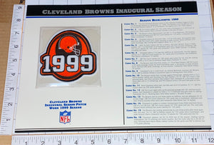 1999 INAUGURAL CLEVELAND BROWNS NFL FOOTBALL WILLABEE & WARD STAT EMBLEM PATCH