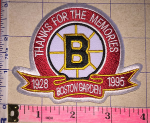 BOSTON BRUINS THANKS FOR THE MEMORIES BOSTON GARDEN 1928-1995 NHL HOCKEY COMMEMORATE PATCH