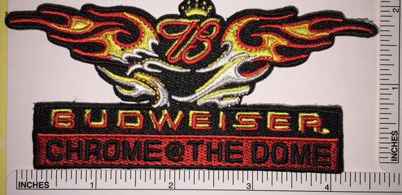 1 BUDWEISER CHROMR THE DOME BEER BREWERY ANHEISER-BUSCH KING OF BEERS PATCH