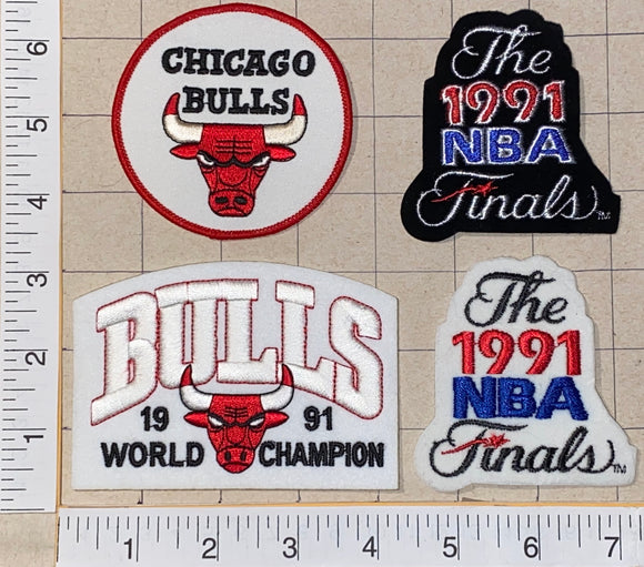 4 CHICAGO BULLS 1991 NBA BASKETBALL CHAMPIONS CREST PATCH LOT