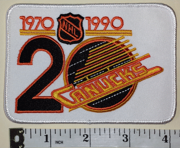 1970-1990 VANCOUVER CANUCKS 20TH ANNIVERSARY NHL HOCKEY EMBLEM PATCH